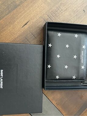 Yves Saint Laurent Black Wallet in Branded Box NWT